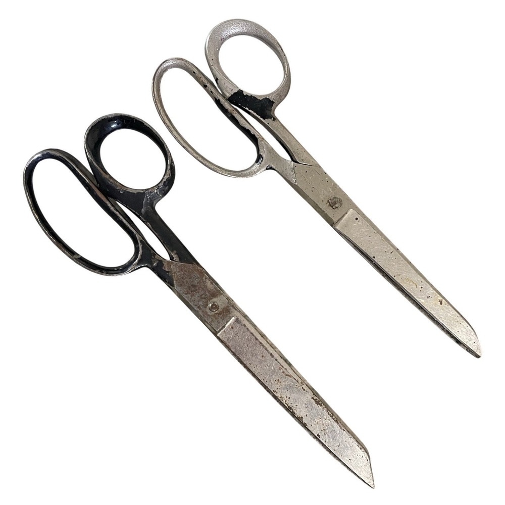 Vintage Wiss 8" Inlaid Steel Forged No. 38 Scissors USA -Black Handle USA Made